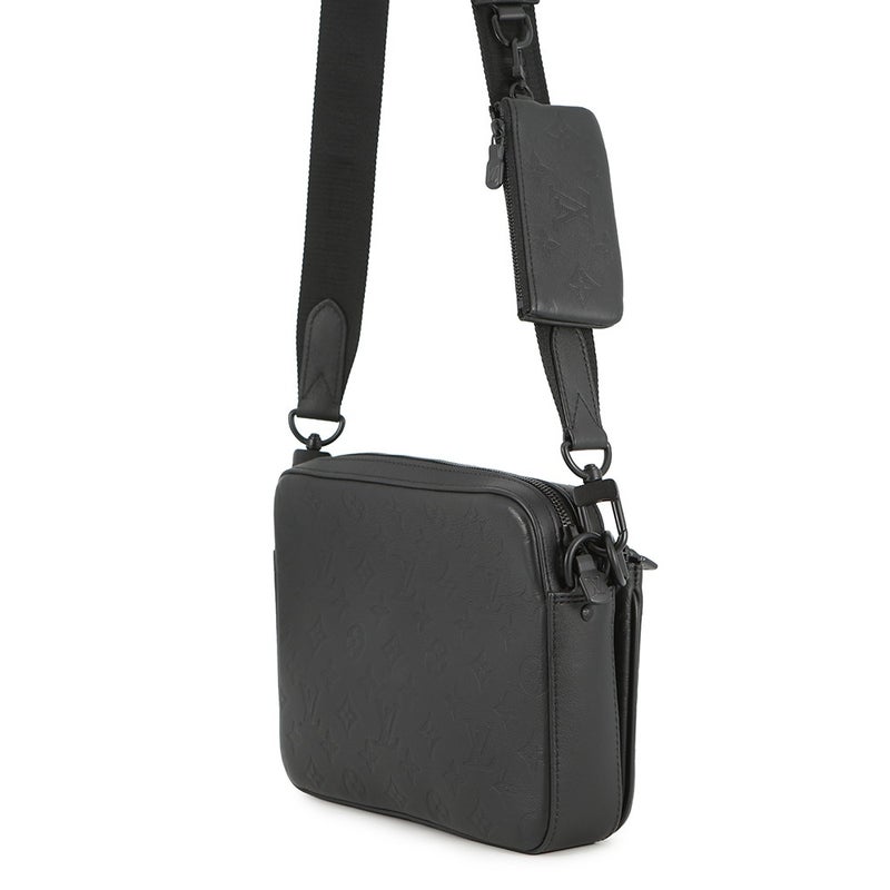 ルイヴィトン ショルダーバッグ モノグラム・シャドウ トリオ・メッセンジャー M46602 LOUIS VUITTON ブラック 黒