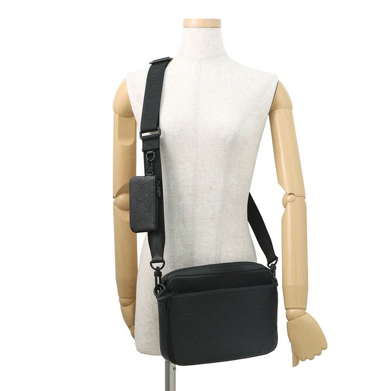 ルイヴィトン ショルダーバッグ モノグラム・シャドウ トリオ・メッセンジャー M46602 LOUIS VUITTON ブラック 黒