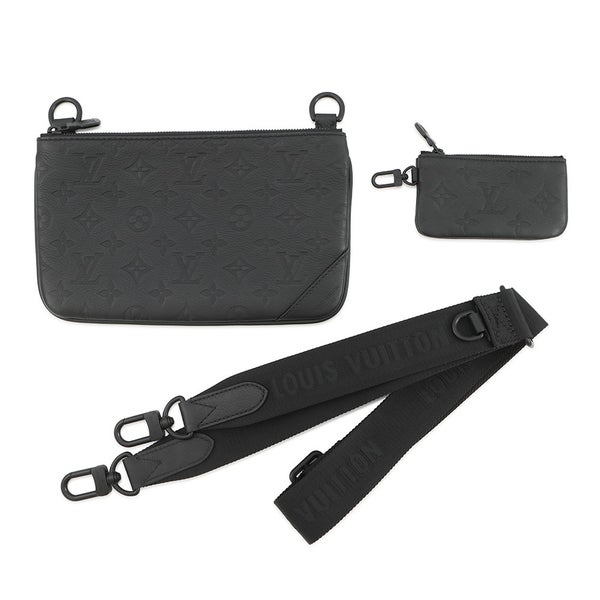ルイヴィトン ショルダーバッグ モノグラム・シャドウ トリオ・メッセンジャー M46602 LOUIS VUITTON ブラック 黒