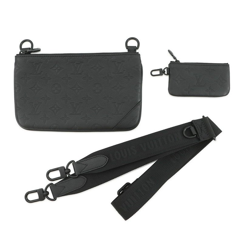 ルイヴィトン ショルダーバッグ モノグラム・シャドウ トリオ・メッセンジャー M46602 LOUIS VUITTON ブラック 黒