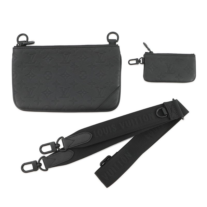 ルイヴィトン ショルダーバッグ モノグラム・シャドウ トリオ・メッセンジャー M46602 LOUIS VUITTON ブラック 黒
