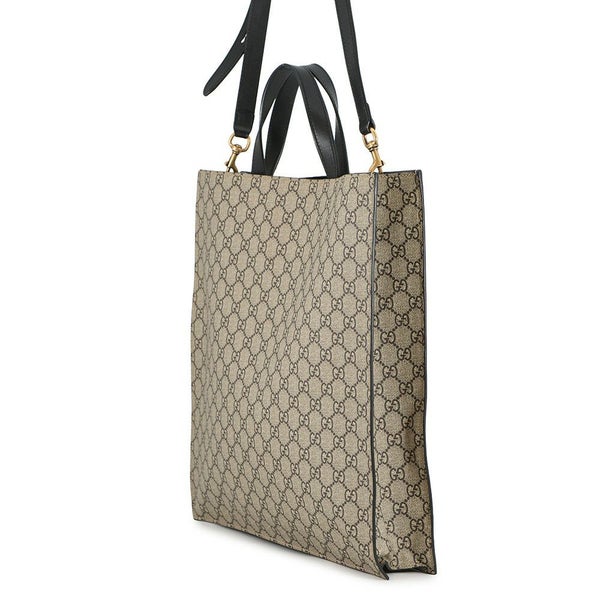 グッチ トートバッグ GGスプリーム ビープリント GGスプリーム/レザー 450950 GUCCI  2wayショルダー bee 蜂 黒