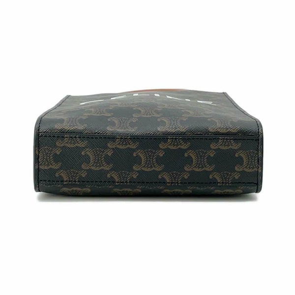 セリーヌ ハンドバッグ トリオンフ ミニ バーティカル カバ PVC/レザー 194372 CELINE 2wayショルダーバッグ ブラウン