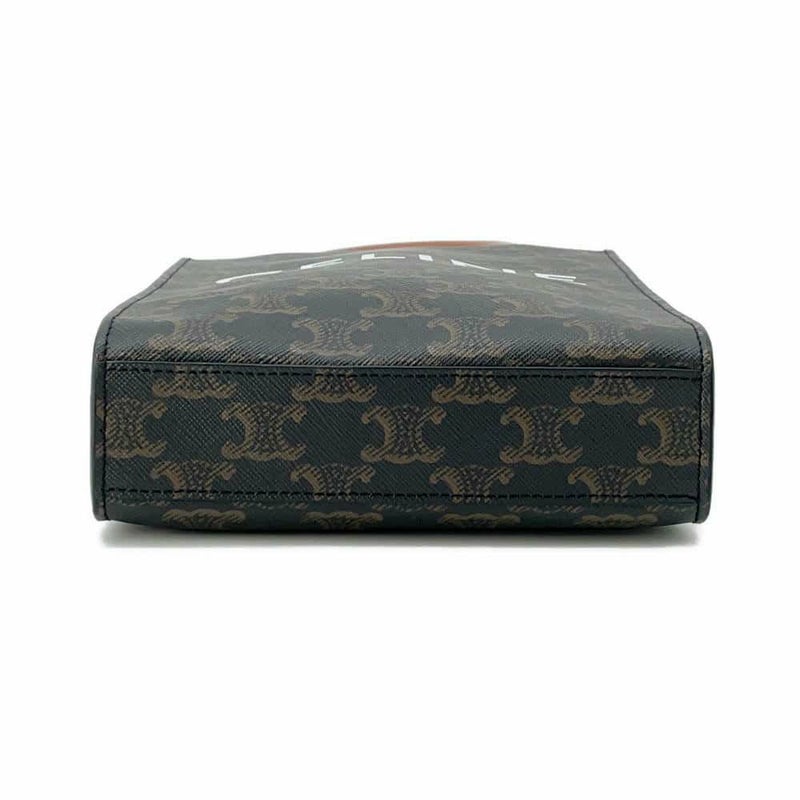 セリーヌ ハンドバッグ トリオンフ ミニ バーティカル カバ PVC/レザー 194372 CELINE 2wayショルダーバッグ ブラウン