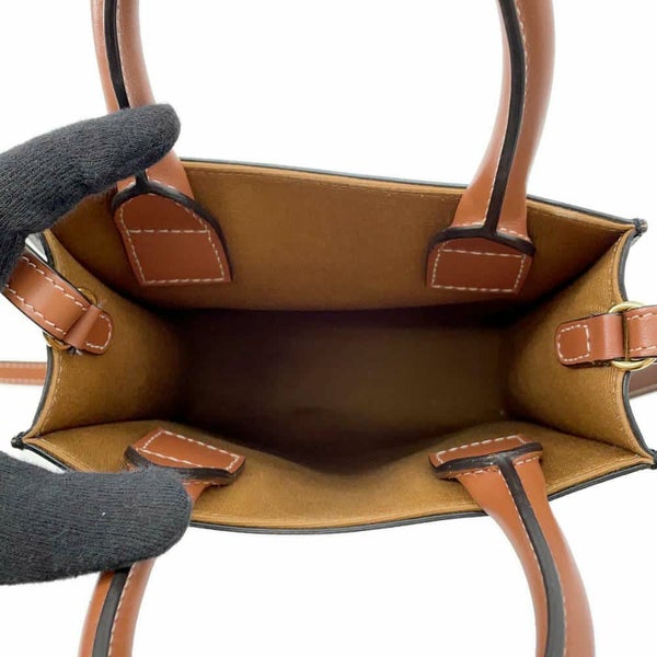 セリーヌ ハンドバッグ トリオンフ ミニ バーティカル カバ PVC/レザー 194372 CELINE 2wayショルダーバッグ ブラウン