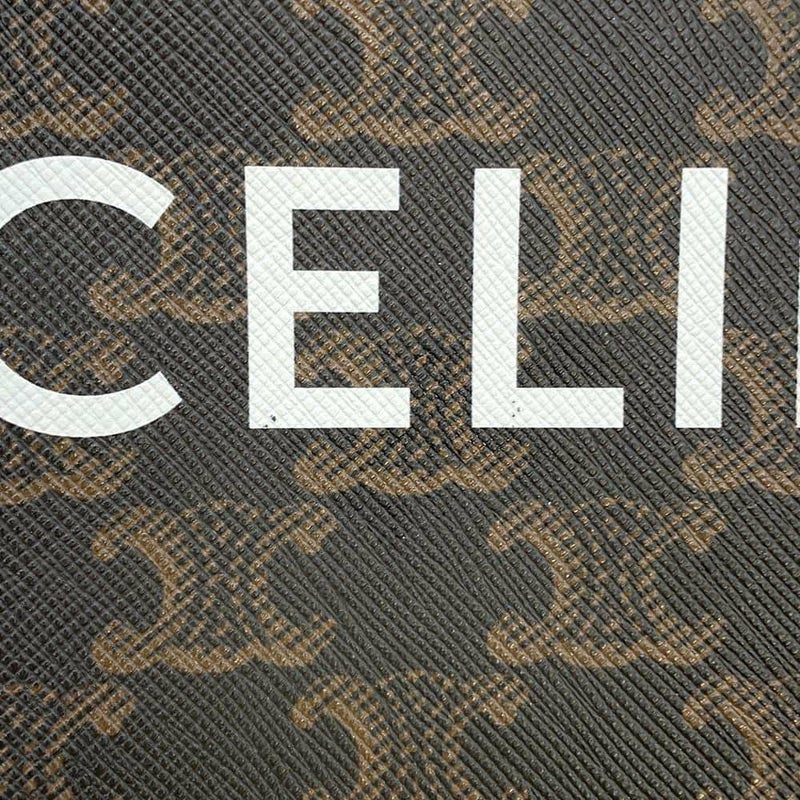 セリーヌ ハンドバッグ トリオンフ ミニ バーティカル カバ PVC/レザー 194372 CELINE 2wayショルダーバッグ ブラウン