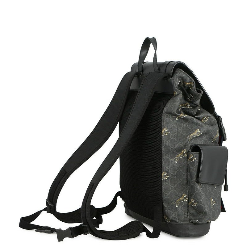 グッチ リュック  シェリーライン トラ タイガー GGスプリーム 495563 GUCCI バッグ バックパック 黒