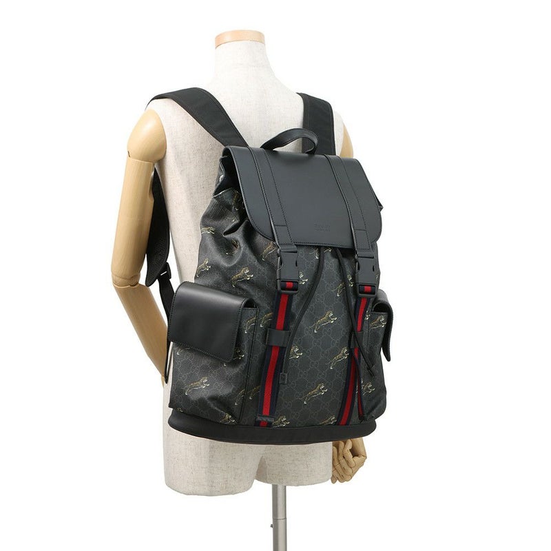 グッチ リュック  シェリーライン トラ タイガー GGスプリーム 495563 GUCCI バッグ バックパック 黒