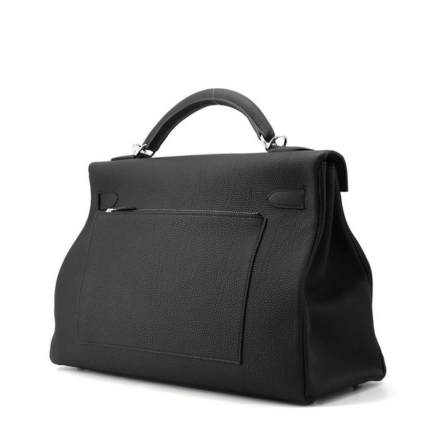 エルメス ハンドバッグ ケリー マキシ 内縫い 42 ブラック/シルバー金具 トゴ W刻印 2wayショルダー 黒