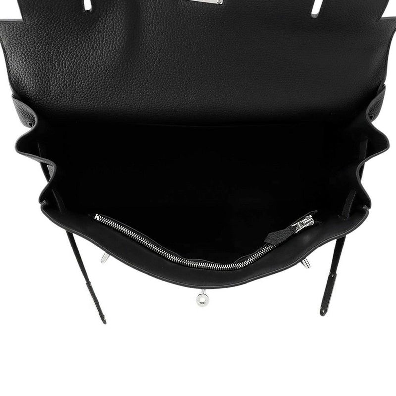 エルメス ハンドバッグ ケリー マキシ 内縫い 42 ブラック/シルバー金具 トゴ W刻印 2wayショルダー 黒