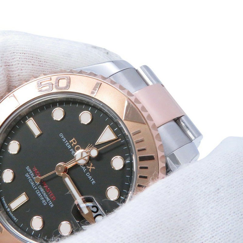 ロレックス ヨットマスター37 SS/K18PG エバーローズゴールド 268621 ROLEX 腕時計 黒文字盤