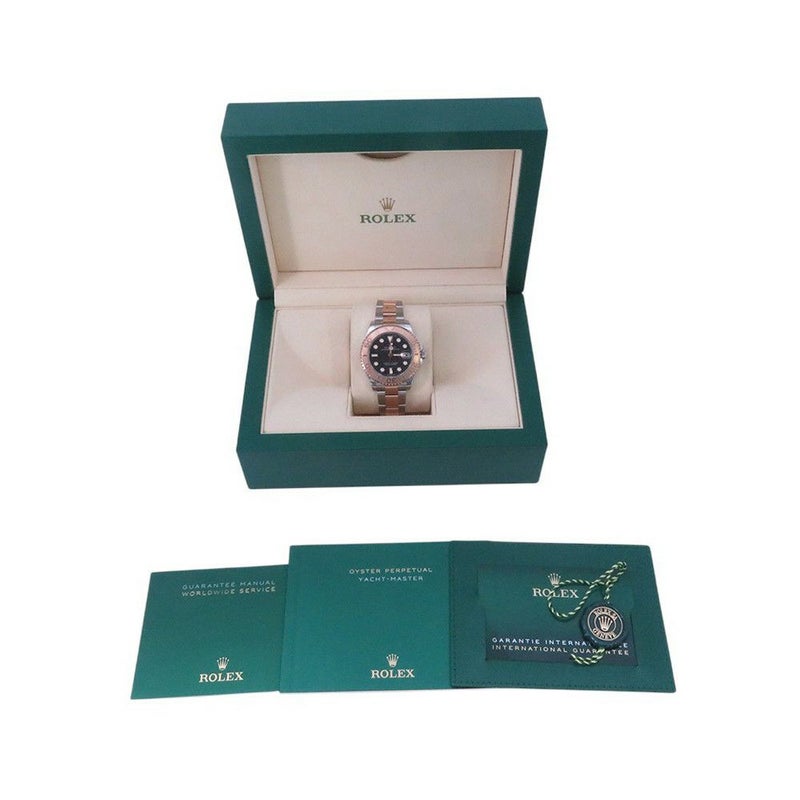 ロレックス ヨットマスター37 SS/K18PG エバーローズゴールド 268621 ROLEX 腕時計 黒文字盤