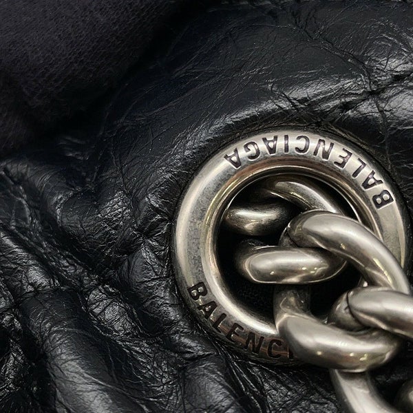 バレンシアガ チェーンショルダーバッグ BBロゴ クラッシュ キルテッド クラッシュカーフレザー 742941 BALENCIAGA バッグ 黒