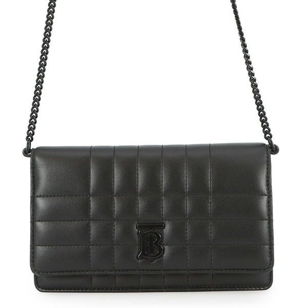 バーバリー チェーンショルダーバッグ ローラクラッチ レザー 8069752 BURBERRY 黒