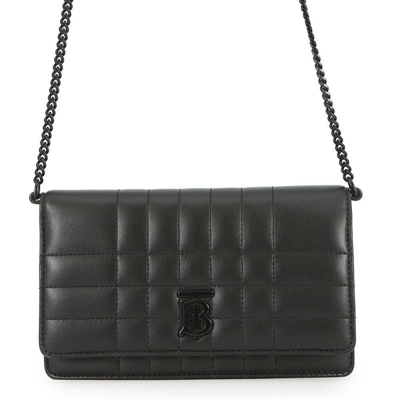 バーバリー チェーンショルダーバッグ ローラクラッチ レザー 8069752 BURBERRY 黒