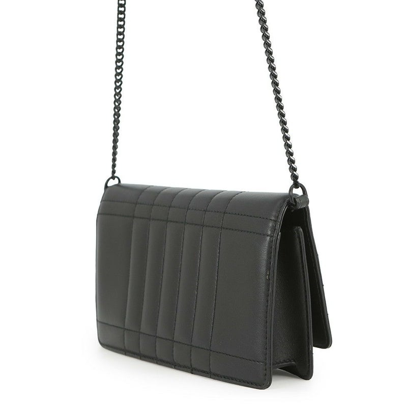バーバリー チェーンショルダーバッグ ローラクラッチ レザー 8069752 BURBERRY 黒