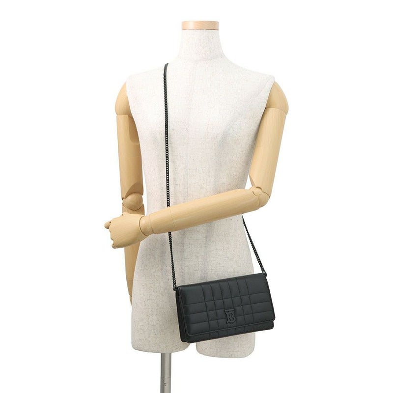 バーバリー チェーンショルダーバッグ ローラクラッチ レザー 8069752 BURBERRY 黒