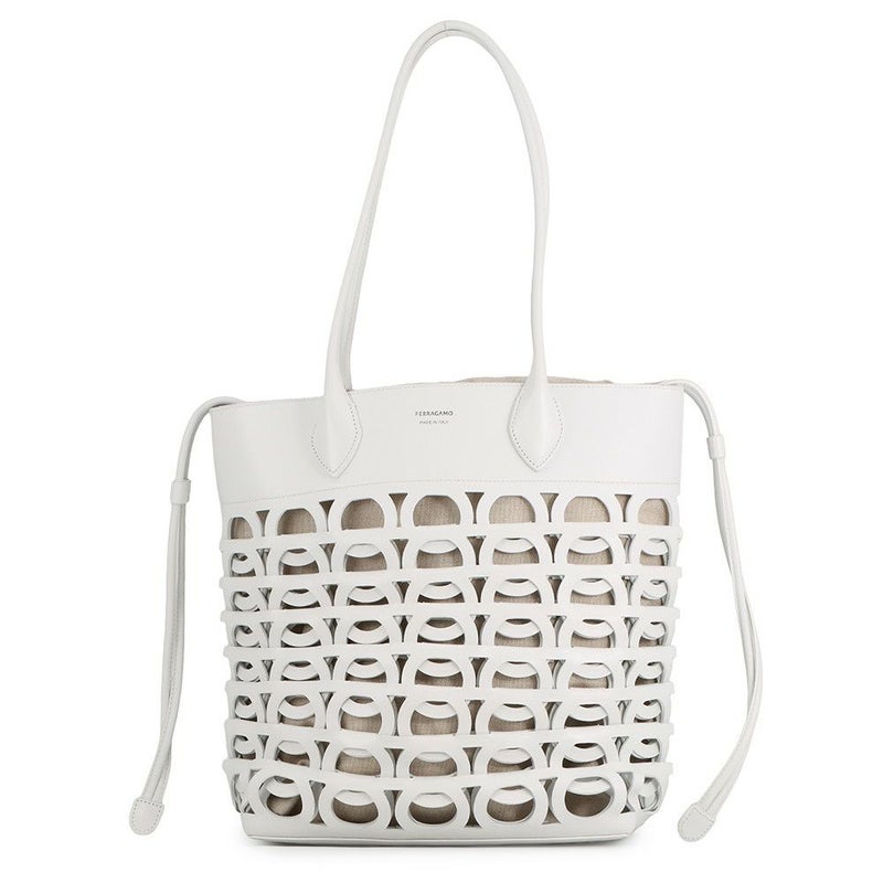 サルヴァトーレ・フェラガモ トートバッグ ガンチーニ 21A012 Ferragamo 白