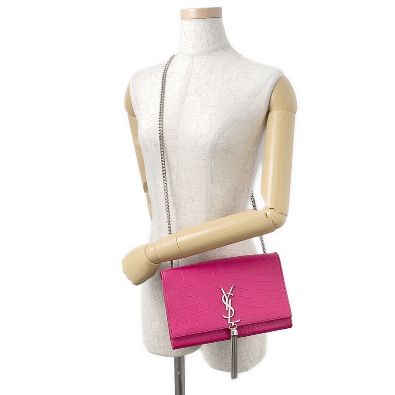 サンローランパリ チェーンショルダーバッグ ケイト ミディアム クロコ型押しレザー354119 SAINT LAURENT PARIS