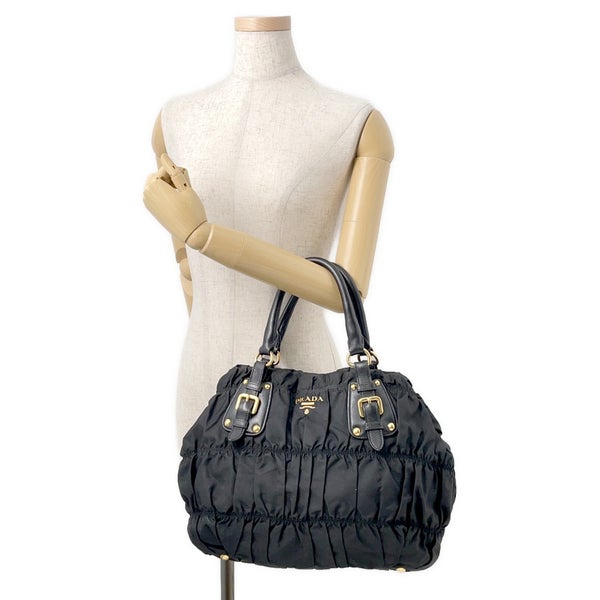 プラダ トートバッグ ギャザー ナイロン BN2346 PRADA 2way 黒