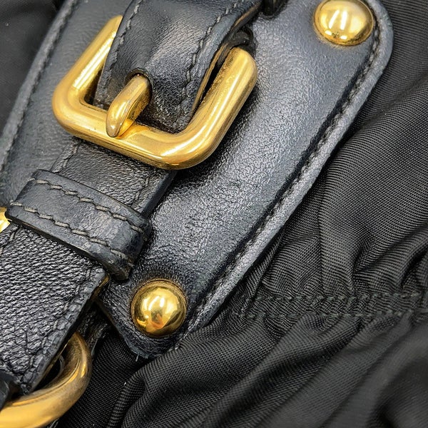 プラダ トートバッグ ギャザー ナイロン BN2346 PRADA 2way 黒