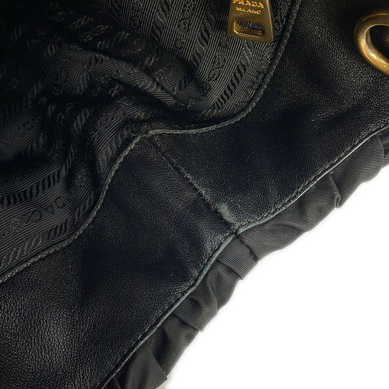 プラダ トートバッグ ギャザー ナイロン BN2346 PRADA 2way 黒
