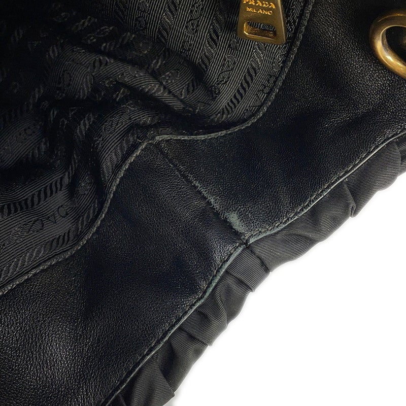 プラダ トートバッグ ギャザー ナイロン BN2346 PRADA 2way 黒