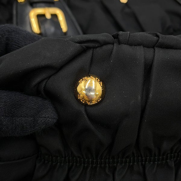 プラダ トートバッグ ギャザー ナイロン BN2346 PRADA 2way 黒