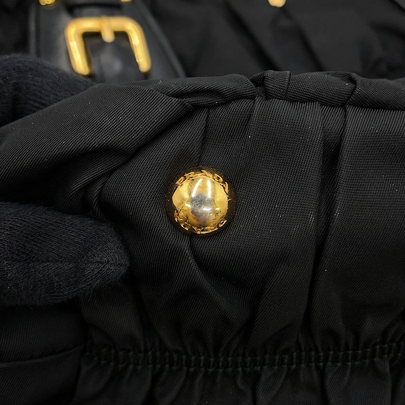 プラダ トートバッグ ギャザー ナイロン BN2346 PRADA 2way 黒