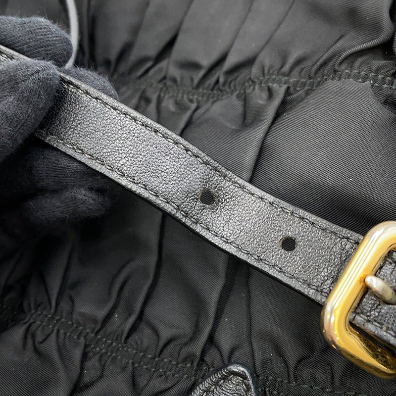 プラダ トートバッグ ギャザー ナイロン BN2346 PRADA 2way 黒