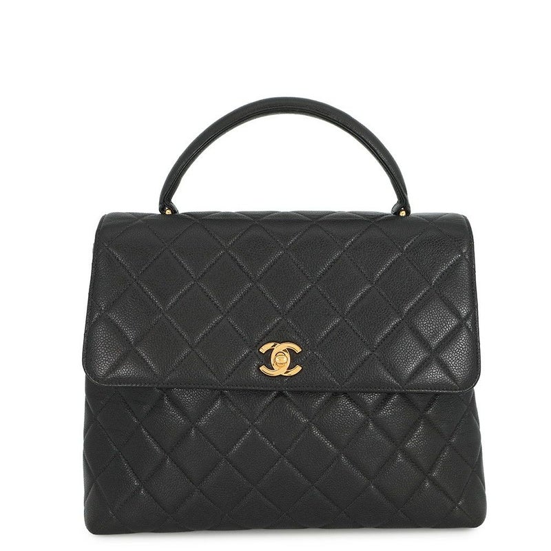 シャネル ハンドバッグ マトラッセ ココマーク トップハンドル キャビアスキン A12397 CHANEL バッグ 黒