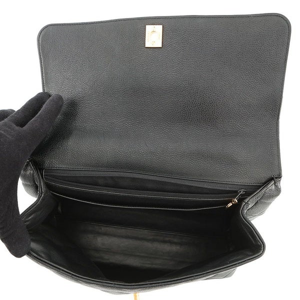 シャネル ハンドバッグ マトラッセ ココマーク トップハンドル キャビアスキン A12397 CHANEL バッグ 黒