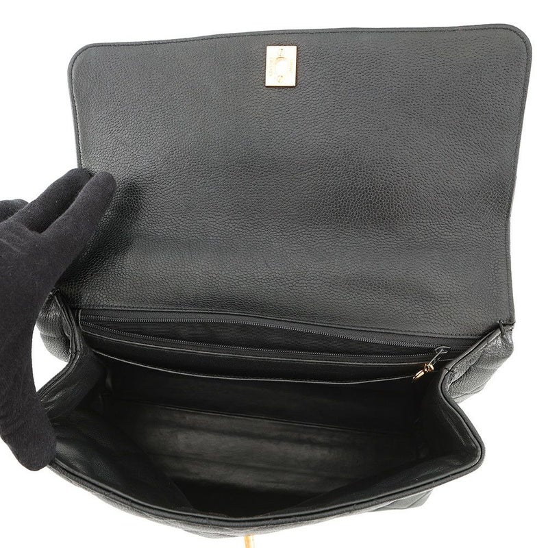 シャネル ハンドバッグ マトラッセ ココマーク トップハンドル キャビアスキン A12397 CHANEL バッグ 黒