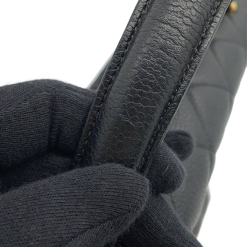 シャネル ハンドバッグ マトラッセ ココマーク トップハンドル キャビアスキン A12397 CHANEL バッグ 黒