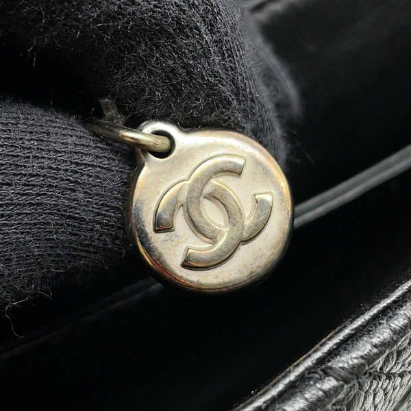 シャネル ハンドバッグ マトラッセ ココマーク トップハンドル キャビアスキン A12397 CHANEL バッグ 黒