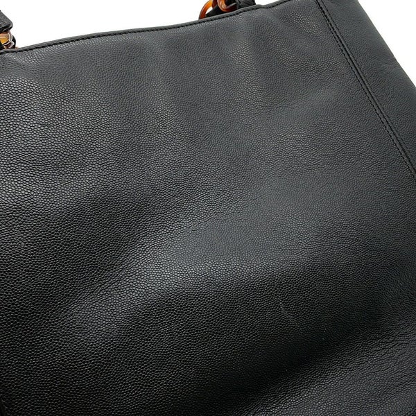 シャネル トートバッグ デカココ ココマーク プラチェーン べっ甲調 キャビアスキン CHANEL 黒