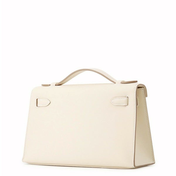 エルメス ハンドバッグ ポシェットケリー クレ/シャンパンゴールド金具 スイフト K刻印