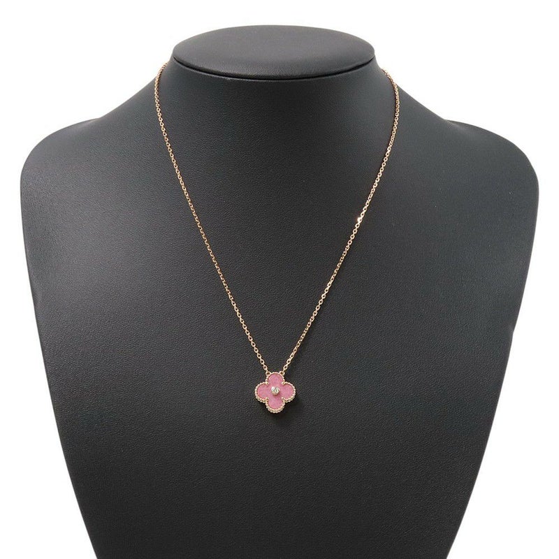 ヴァンクリーフ&アーペル ネックレス ヴィンテージ アルハンブラ ロードナイト/ダイヤ 1P K18PG VCARP7TD00 2021年ホリデー限定