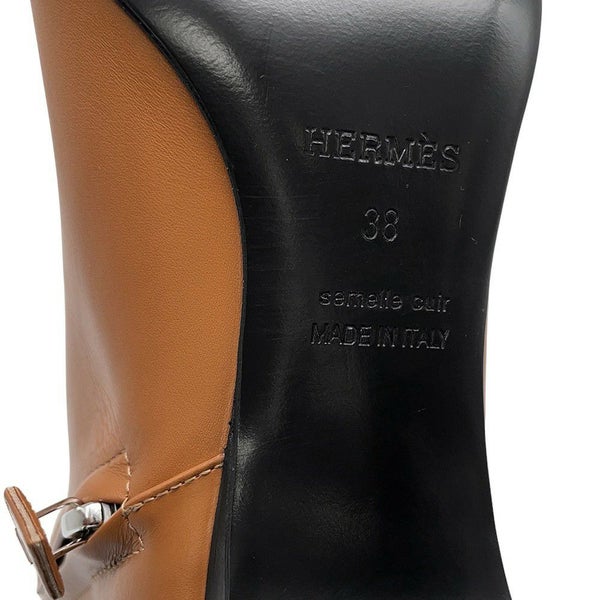 エルメス ブーツ デマルシュ サイドジップ  レザー レディースサイズ38 HERMES 靴