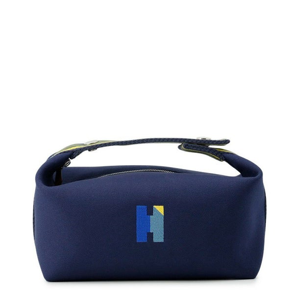 エルメス ポーチ ブリッド・ア・ブラックPM Hパヴィヨン マリン/シルバー金具 キャンバス HERMES バッグ 小物入れ