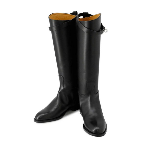 エルメス ブーツ ジャンピング レザー レディースサイズ36 1/2 HERMES ショートブーツ 黒