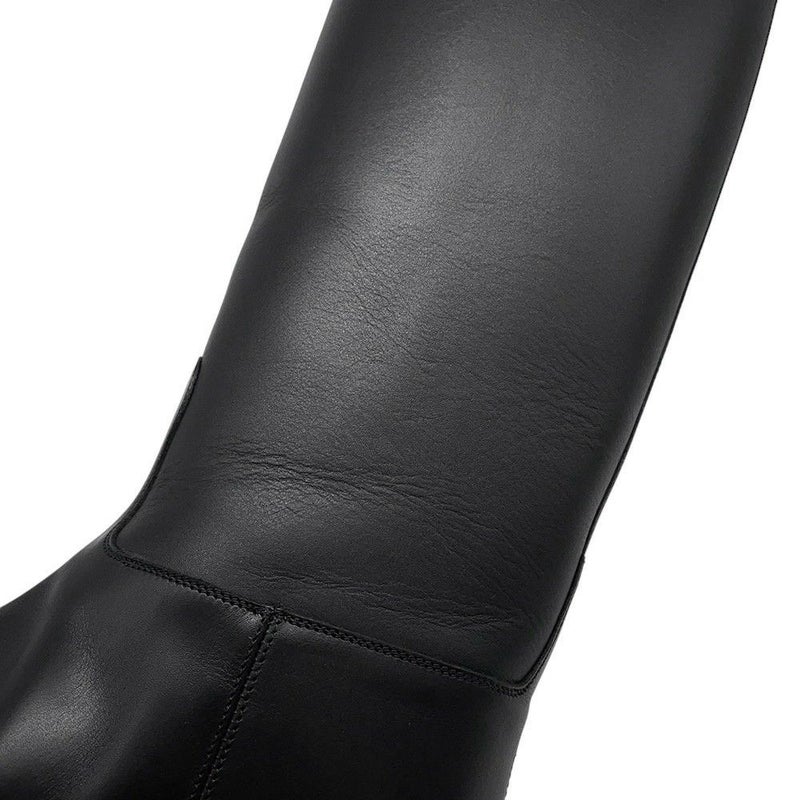 エルメス ブーツ ジャンピング レザー レディースサイズ36 1/2 HERMES ショートブーツ 黒
