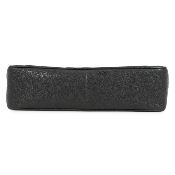 シャネル チェーンショルダーバッグ シェブロン Vステッチ デカココ ココマーク キャビアスキン CHANEL バッグ 黒