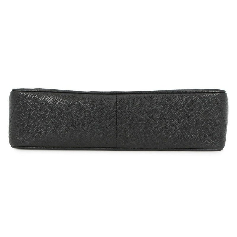 シャネル チェーンショルダーバッグ シェブロン Vステッチ デカココ ココマーク キャビアスキン CHANEL バッグ 黒