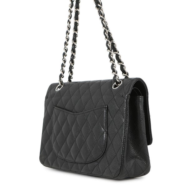 シャネル チェーンショルダーバッグ マトラッセ25 ココマーク ダブルチェーン キャビアスキン A01112 CHANEL 黒