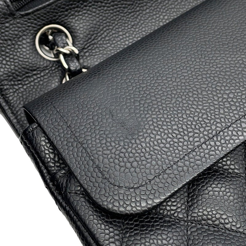 シャネル チェーンショルダーバッグ マトラッセ25 ココマーク ダブルチェーン キャビアスキン A01112 CHANEL 黒