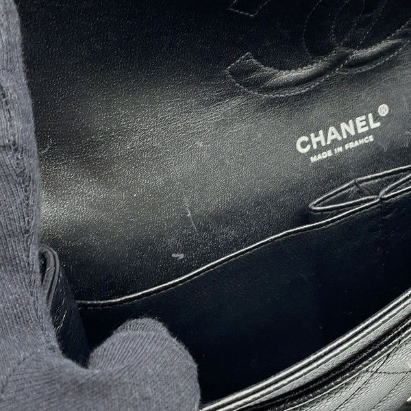 シャネル チェーンショルダーバッグ マトラッセ25 ココマーク ダブルチェーン キャビアスキン A01112 CHANEL 黒