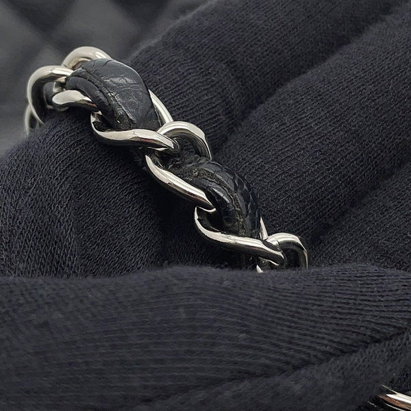 シャネル チェーンショルダーバッグ マトラッセ25 ココマーク ダブルチェーン キャビアスキン A01112 CHANEL 黒