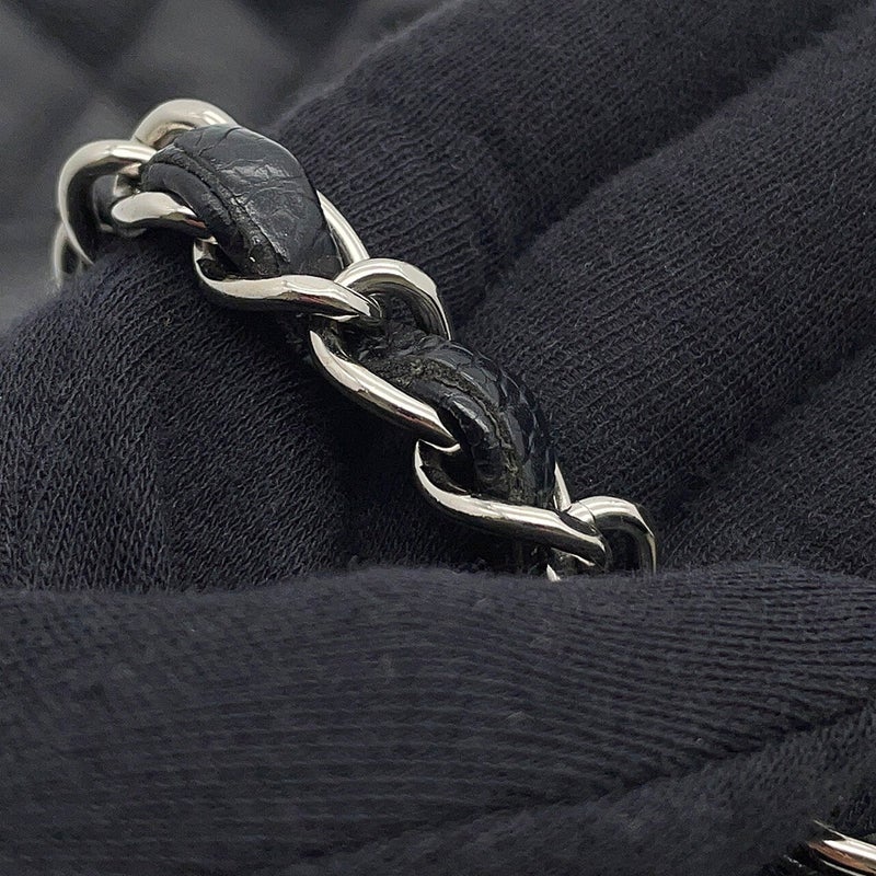 シャネル チェーンショルダーバッグ マトラッセ25 ココマーク ダブルチェーン キャビアスキン A01112 CHANEL 黒