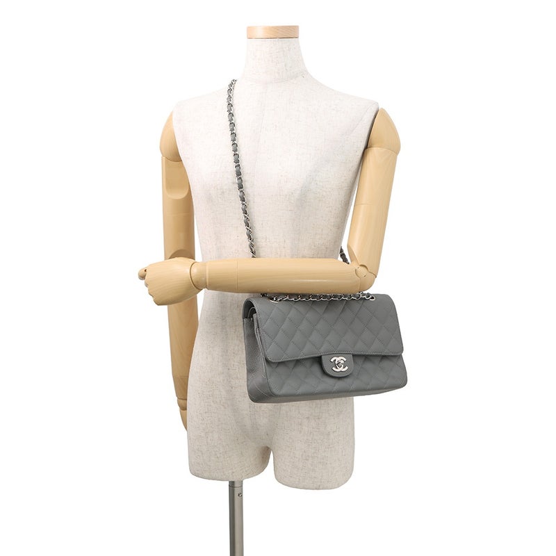 シャネル チェーンショルダーバッグ マトラッセ25 ココマーク ダブルチェーン キャビアスキン A01112 CHANEL